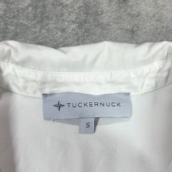 Tuckernuck Shirt Womens Small White Button Front Peplum Hi Lo Hem Tunic Preppy - Picture 3 of 7